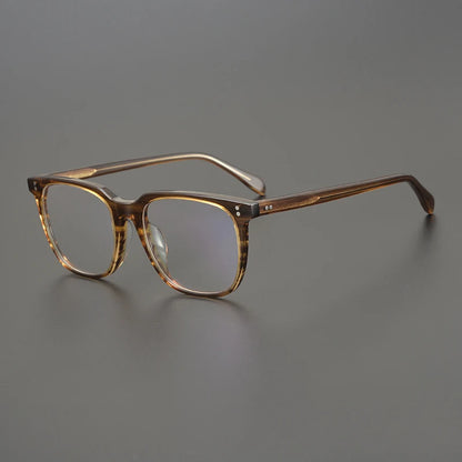 Acetate Crystal Blue Square Prescription Eyeglasses | Designer Optical Frame for Rx Lenses – CINILY UK front view