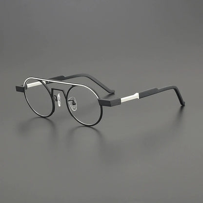 Titanium Neon Pilot Round Prescription Eyeglasses | Bold Lightweight Rx Glasses – CINILY UK