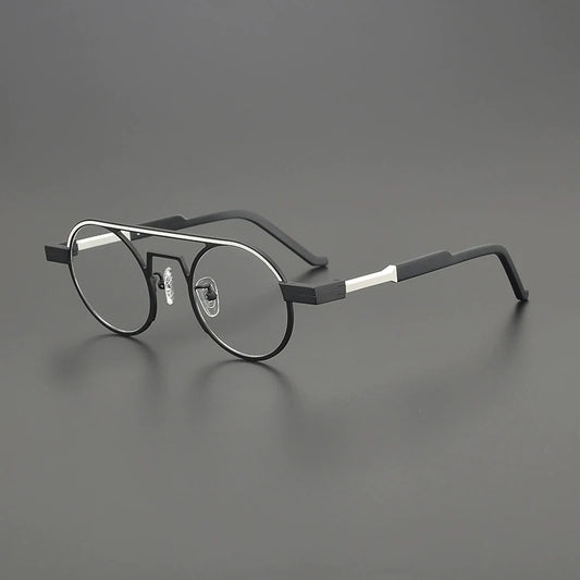 Titanium Neon Pilot Round Prescription Eyeglasses | Bold Lightweight Rx Glasses – CINILY UK