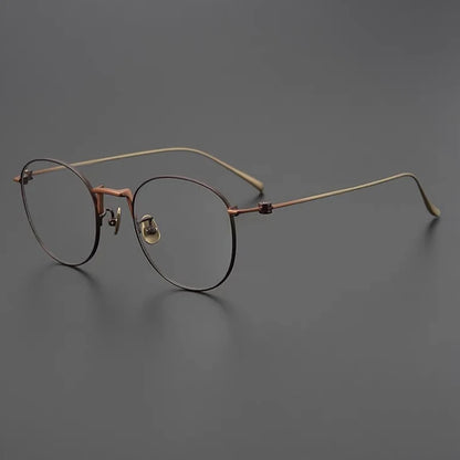 Titanium Wire Round Prescription Eyeglasses | Ultra-Light Optical Frame for Rx Lenses – CINILY UK side view