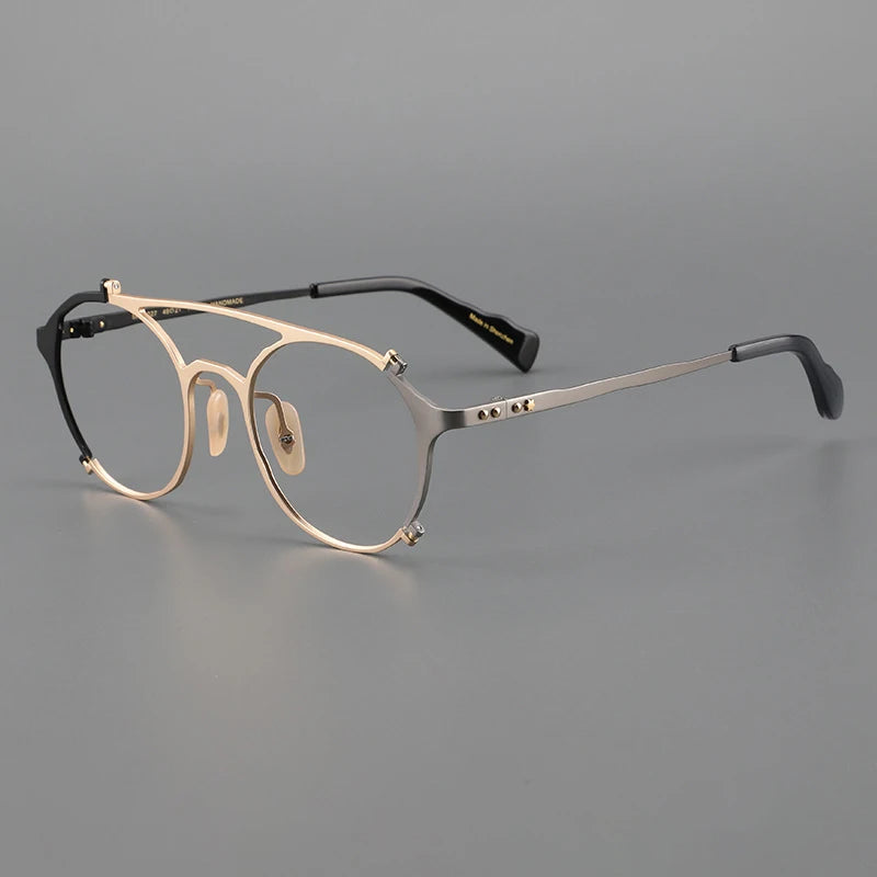 Japanese Titanium Browline Pilot Eyeglasses