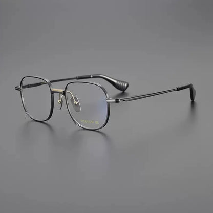 Titanium Geometric Square Prescription Eyeglasses | Ultra-Light Optical Frame for Rx Lenses – CINILY UK