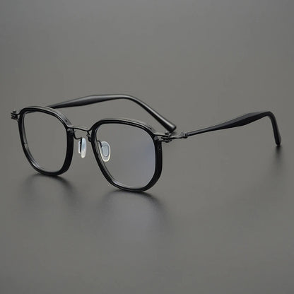 Titanium Acetate Patchwork Square Prescription Eyeglasses | Retro Optical Frame for Rx Lenses – CINILY UK