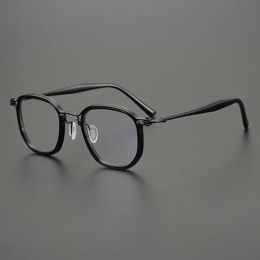 Titanium Acetate Patchwork Square Prescription Eyeglasses | Retro Optical Frame for Rx Lenses – CINILY UK