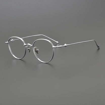 Ultra-Light Titanium Round Prescription Eyeglasses | Vintage Optical Frame for Rx Lenses – CINILY UK side view