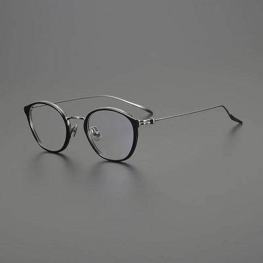 Titanium Retro Round Prescription Eyeglasses | Ultra-Light Designer Rx Glasses – CINILY UK