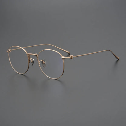 Titanium Wire Round Prescription Eyeglasses | Ultra-Light Optical Frame for Rx Lenses – CINILY UK front view