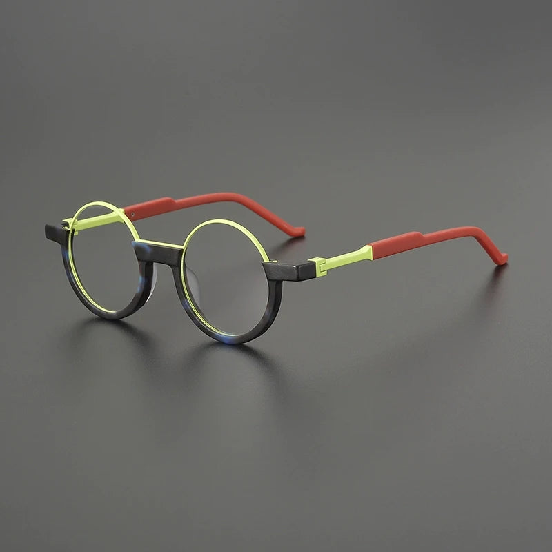 Acetate Green Round Eyeglasses