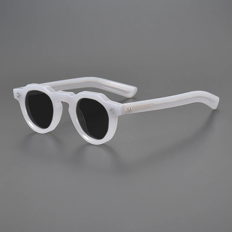 Vintage Polarised Acetate Sunglasses with UV400 Protection and a Small Fit - Gray