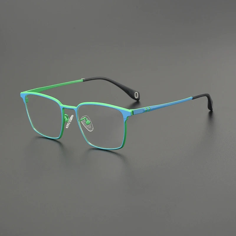 Titanium Neon Square Prescription Eyeglasses | Bold Lightweight Rx Glasses – CINILY UK - Blue