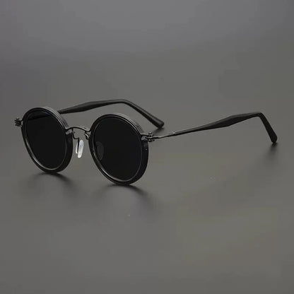 Vintage Round Polarised Sunglasses UV400 with Titanium Detail additional product view