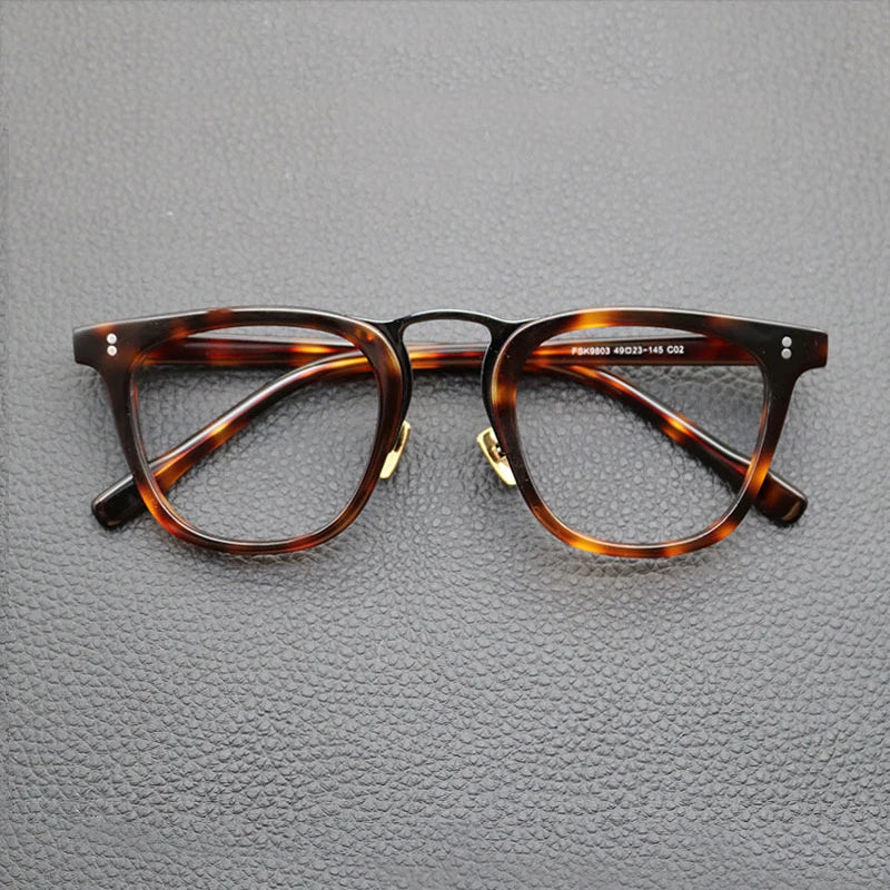Acetate Green Patchwork Square Prescription Eyeglasses | Retro Optical Frame for Rx Lenses – CINILY UK - Tortoise