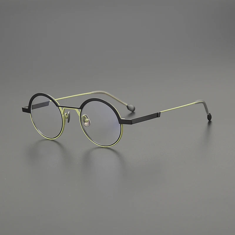 Ultra-Light Titanium Round Prescription Eyeglasses | Minimal Optical Frame for Rx Lenses – CINILY UK - Green