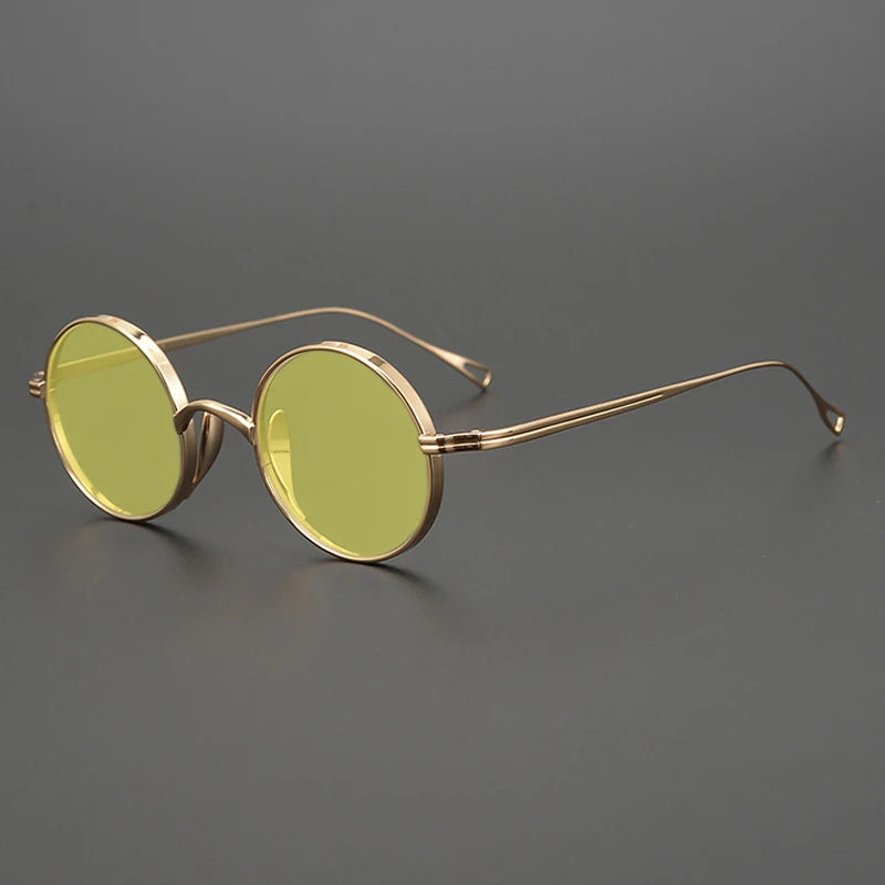 Ultra-Light Pure Titanium Polarised Sunglasses in a Vintage Small Round Style