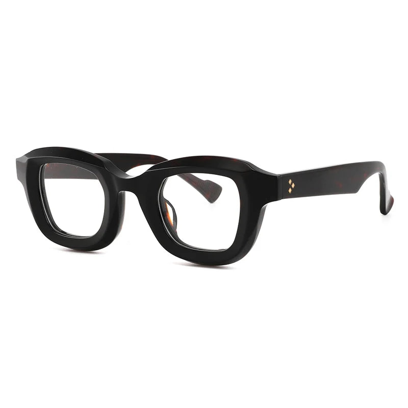 Acetate Geometric Prescription Eyeglasses | Bold Retro Rx Glasses Online – CINILY UK - Black-grey