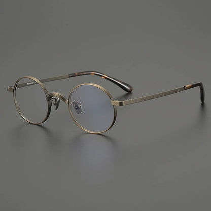 Titanium Antique Round Prescription Eyeglasses | Lightweight Optical Frame for Rx Lenses – CINILY UK front view