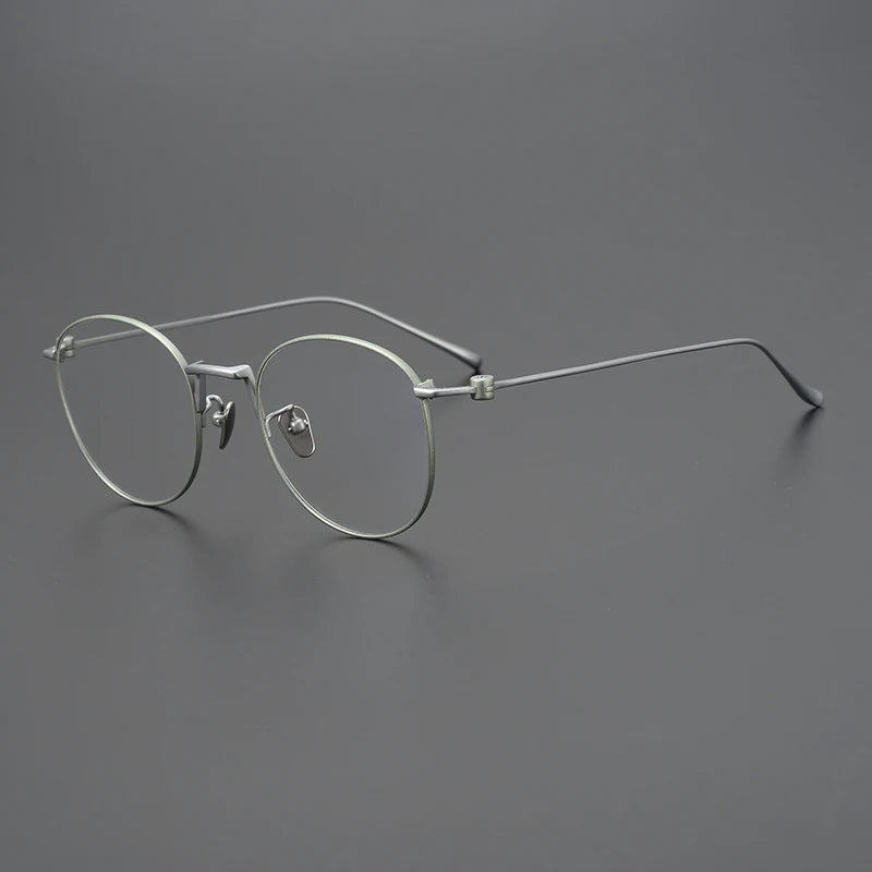 Titanium Wire Round Prescription Eyeglasses | Ultra-Light Optical Frame for Rx Lenses – CINILY UK - Green