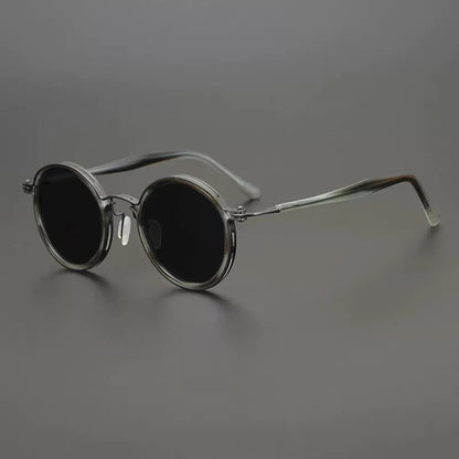 Vintage Round Polarised Sunglasses UV400 with Titanium Detail additional product view