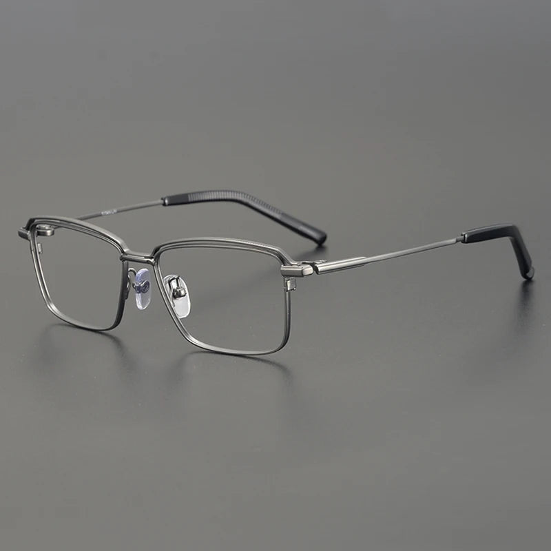 Titanium Minimal Square Prescription Eyeglasses | Ultra-Light Optical Frame for Rx Lenses – CINILY UK - GUNMETAL