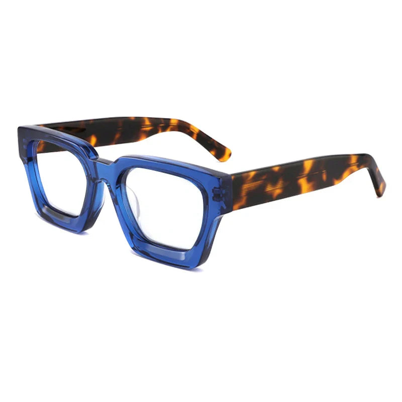Vintage Thick Acetate Square Glasses Frame | Multi-Colour