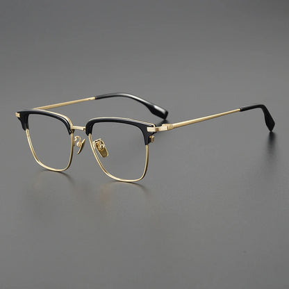 Korean Titanium Browline Square Prescription Eyeglasses | Ultra-Light Optical Frame for Rx Lenses – CINILY UK