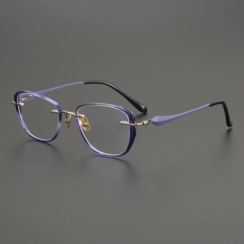 Titanium Tortoise Cat Eye Prescription Eyeglasses | Lightweight Optical Frame for Rx Lenses – CINILY UK - Purple