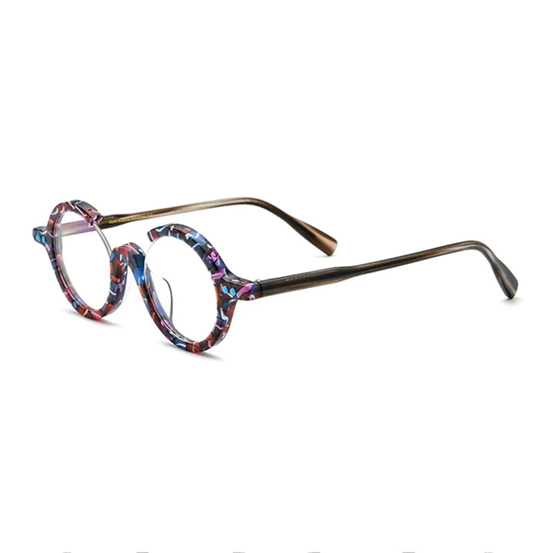Acetate Round Prescription Eyeglasses | Bold Designer Rx Glasses – CINILY UK - Amber