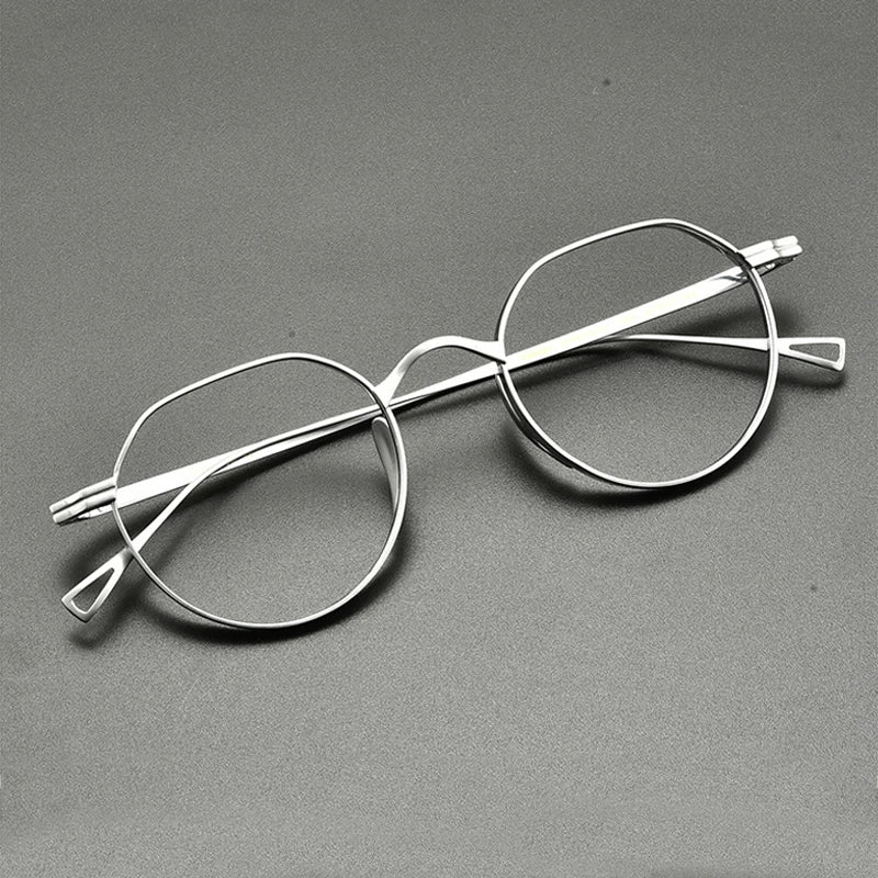 Vintage Titanium Round Optical Glasses Frame Lightweight Small Fit