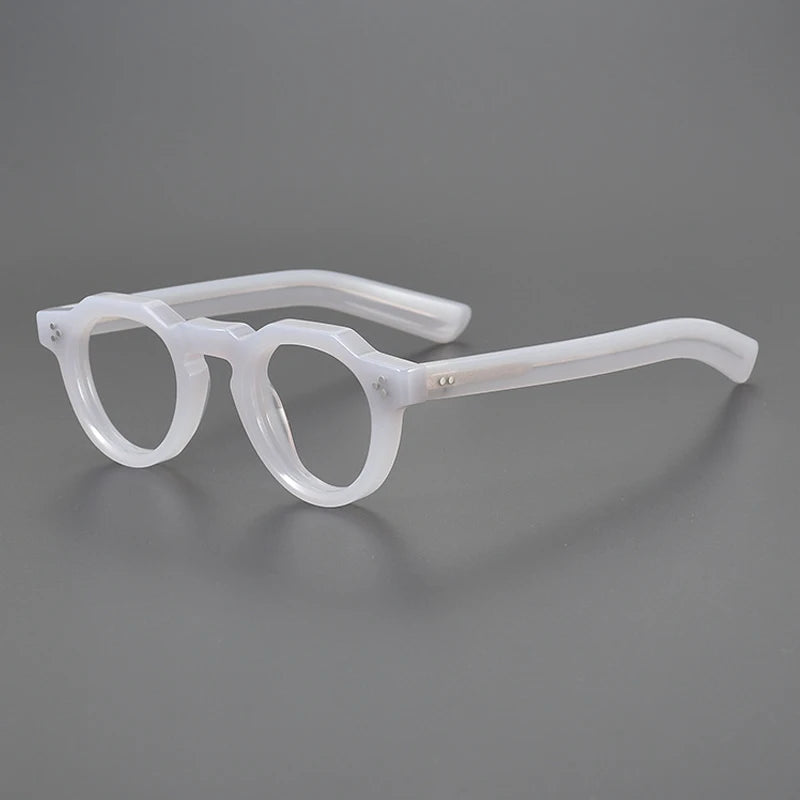 Vintage Small Round Acetate Glasses Frame | Prescription-Ready - Gray