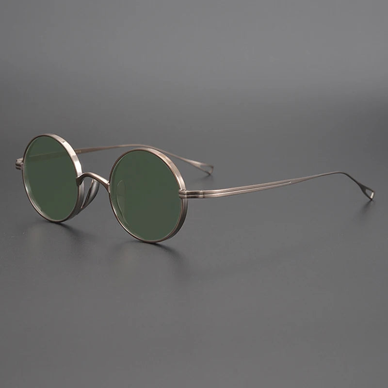 Ultra-Light Pure Titanium Polarised Sunglasses in a Vintage Small Round Style