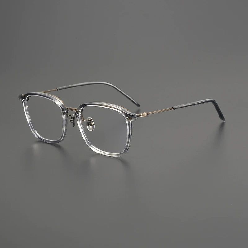 Titanium Geometric Square Prescription Eyeglasses