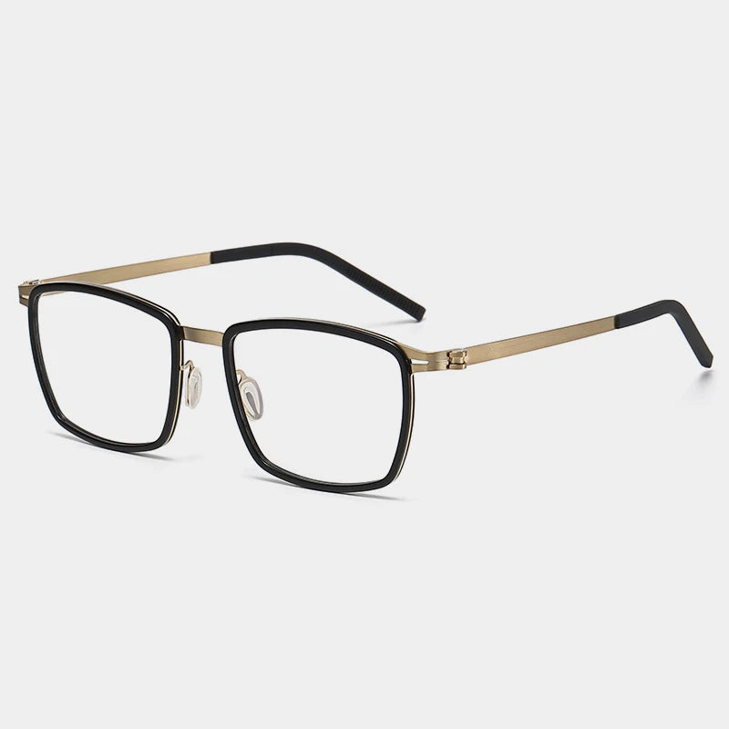 Acetate Screwless Square Eyeglasses | Lightweight Retro Optical Frames – CINILY UK - Gold