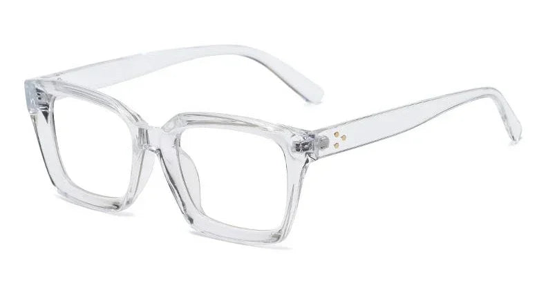 Bold Square Blue Light Reading Glasses | Fashion Presbyopia Glasses – CINILY UK - Transparent