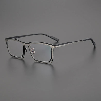 Titanium Electric Blue Square Prescription Eyeglasses | Bold Lightweight Rx Glasses – CINILY UK