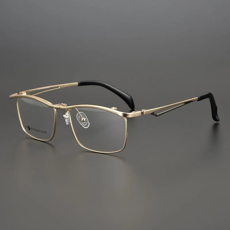 Titanium Flip-Up Square Prescription Eyeglasses