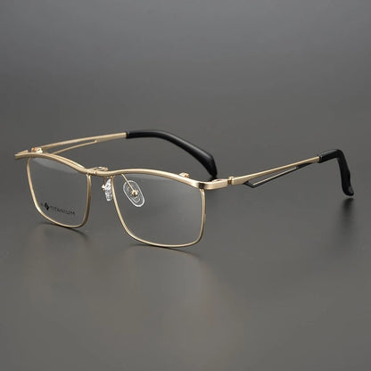 Titanium Flip-Up Square Prescription Eyeglasses | Lightweight Functional Rx Glasses – CINILY UK front view