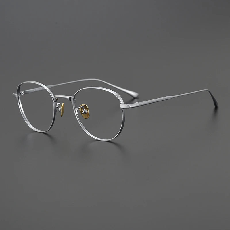 Titanium Small Geometric Prescription Eyeglasses | Ultra-Light Optical Frame for Rx Lenses – CINILY UK - silver