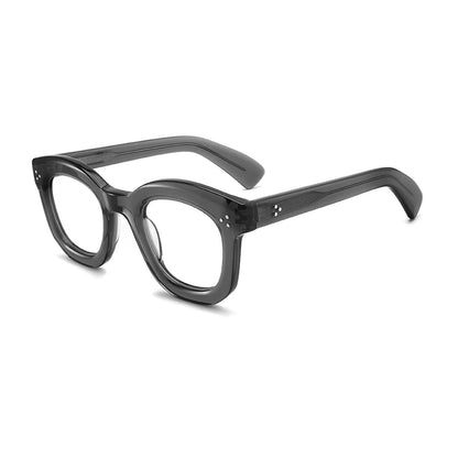 Vintage Handmade Acetate Square Optical Glasses Frame temple detail