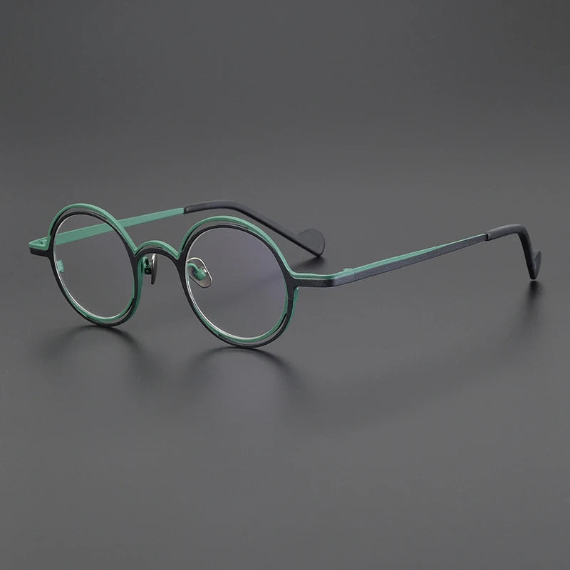 Titanium Round Prescription Eyeglasses | Lightweight Retro Rx Glasses Online – CINILY UK - Green