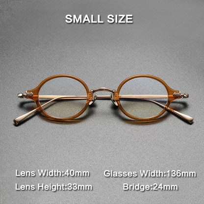 Ultra-Light Acetate and Titanium Retro Round Small Optical Glasses Frame additional product view