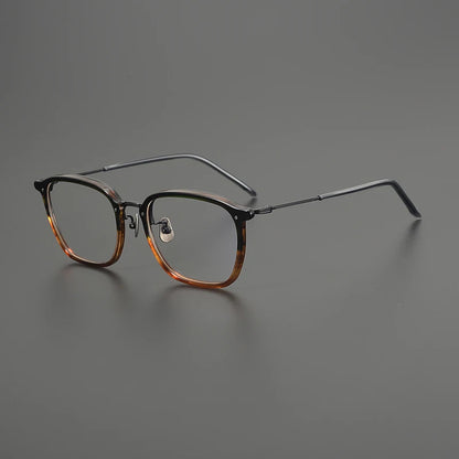 Titanium Geometric Square Prescription Eyeglasses | Ultra-Light Designer Rx Glasses – CINILY UK lens detail