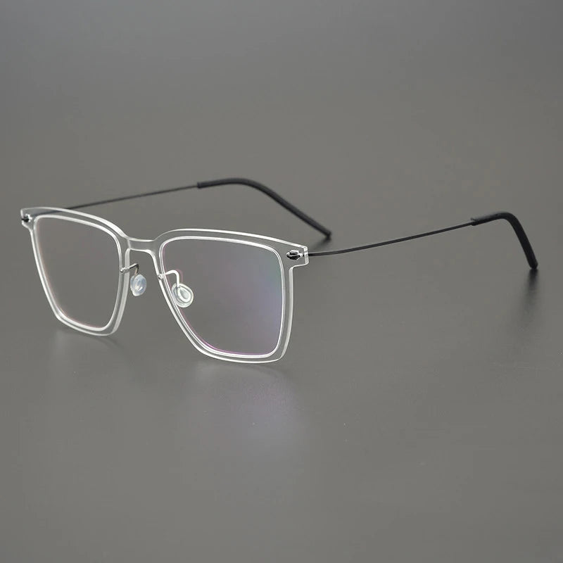 Transparent Titanium Square Prescription Eyeglasses | Ultra-Light Optical Frame for Rx Lenses – CINILY UK - Transparent