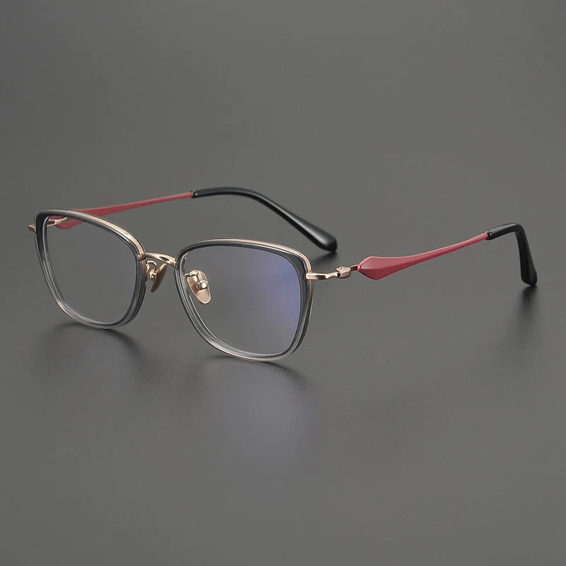 Titanium Cat Eye Prescription Eyeglasses | Ultra-Light Optical Frame for Rx Lenses – CINILY UK - Red