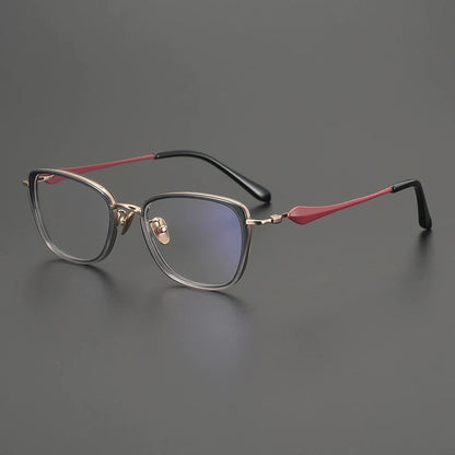 Titanium Cat Eye Prescription Eyeglasses | Ultra-Light Optical Frame for Rx Lenses – CINILY UK frame detail