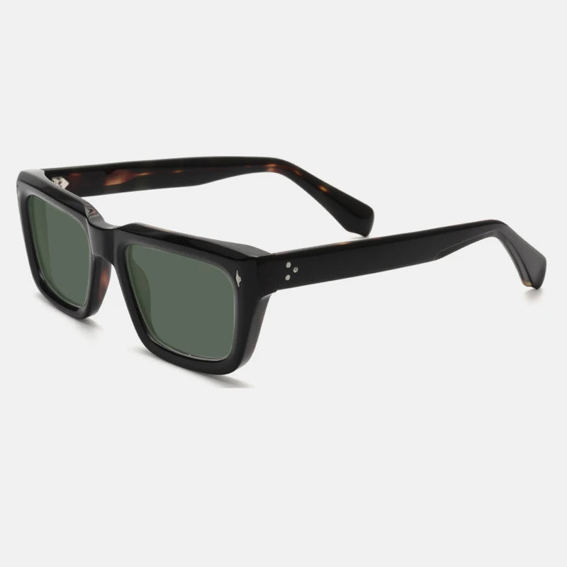 Vintage Thick Acetate Polarised Sunglasses | UV400 | Retro Square - Tortoise