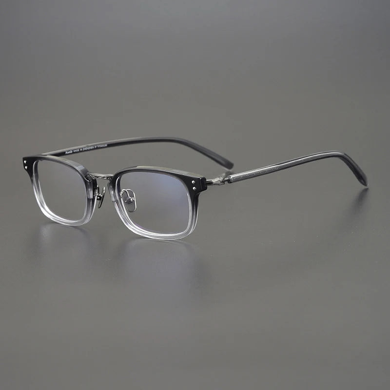 Acetate Slim Square Prescription Eyeglasses | Ultra-Light Retro Rx Glasses – CINILY UK - Grey