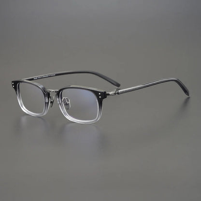 Acetate Slim Square Prescription Eyeglasses | Ultra-Light Retro Rx Glasses – CINILY UK front view