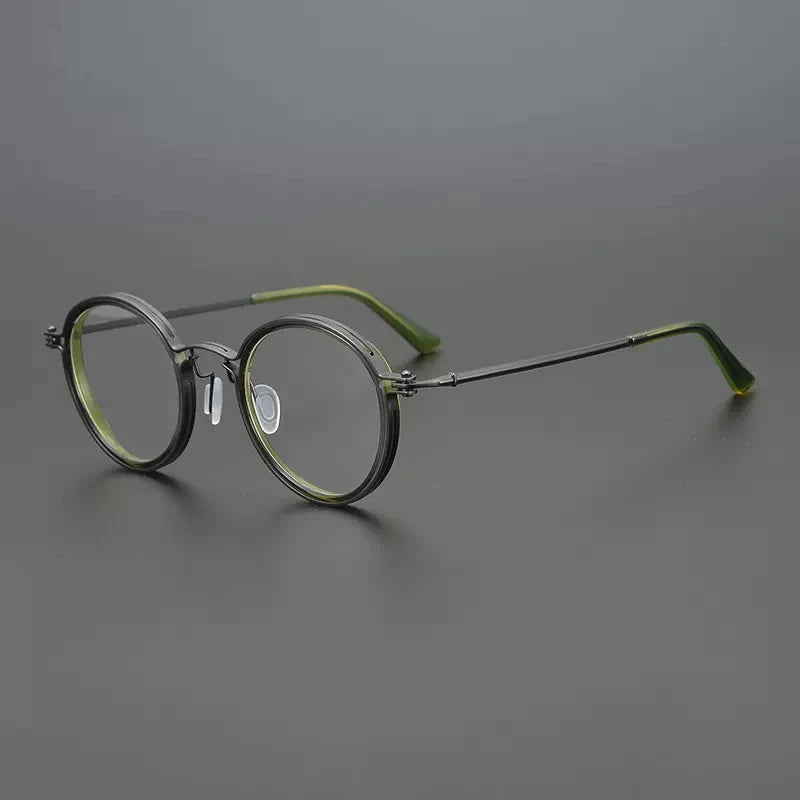 Ultra-Light Pure Titanium Vintage Round Optical Glasses Frame