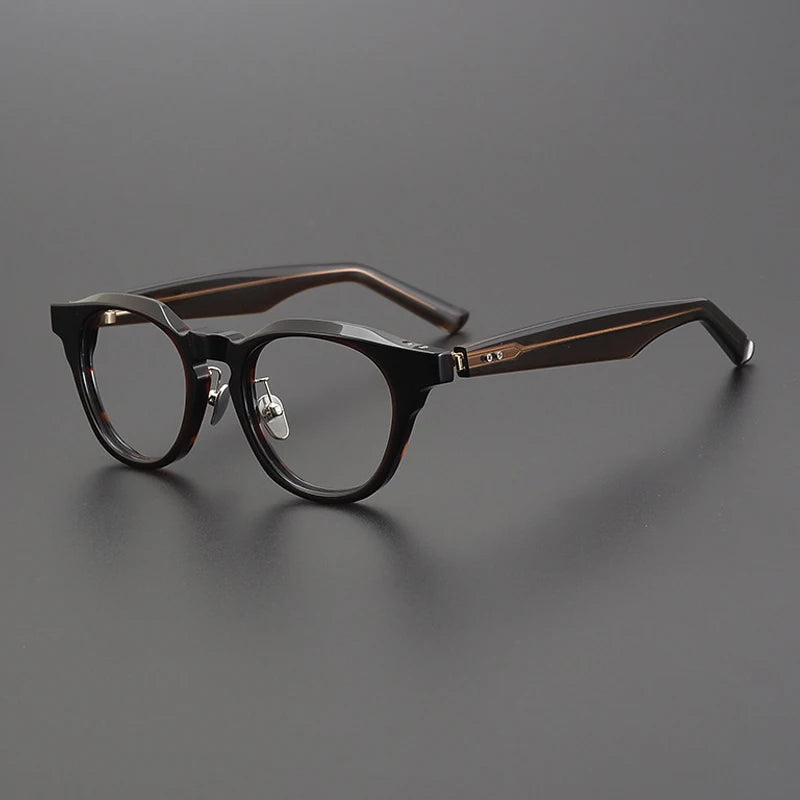 Japanese Acetate Keyhole Panto Prescription Eyeglasses | Retro Optical Frame for Rx Lenses – CINILY UK - Brown