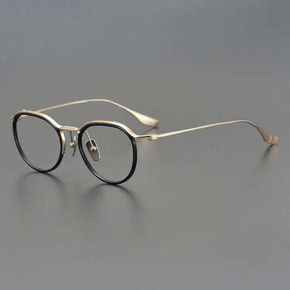 Korean Titanium Windsor Round Prescription Eyeglasses | Ultra-Light Optical Frame for Rx Lenses – CINILY UK temple detail